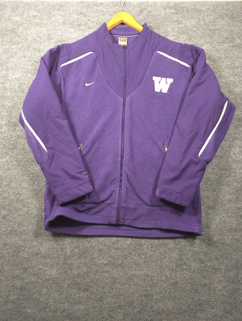 Vintage Y2K Nike‎ Team Washington Huskies Therma-FIT Jacket Medium Purple 2007